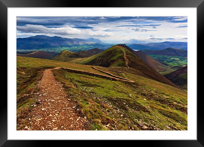 Causey Pike, Keswick, Cumbria Framed Mounted Print by David Lewins (LRPS)
