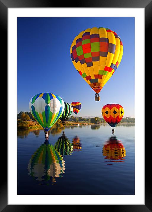 Balloons Reflections Framed Mounted Print by Mike Dawson