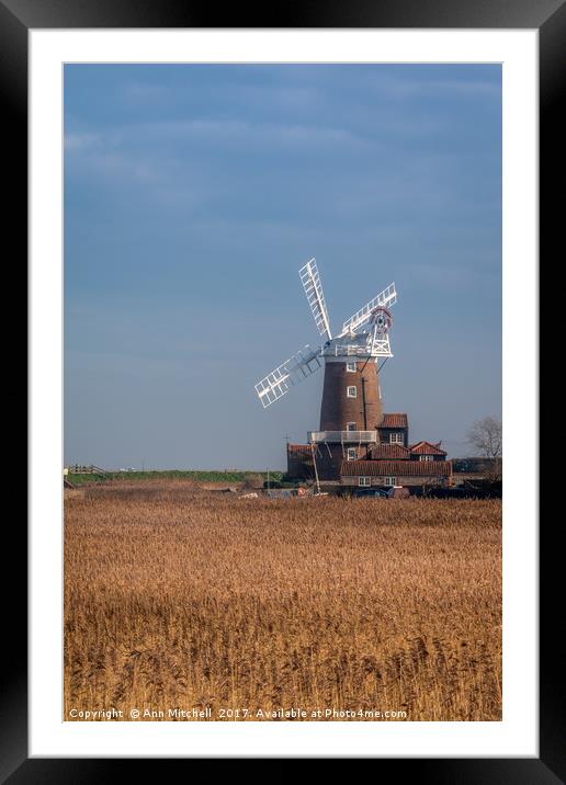 Cley Windmill North Norfolk Coast Framed Mounted Print by Ann Mitchell
