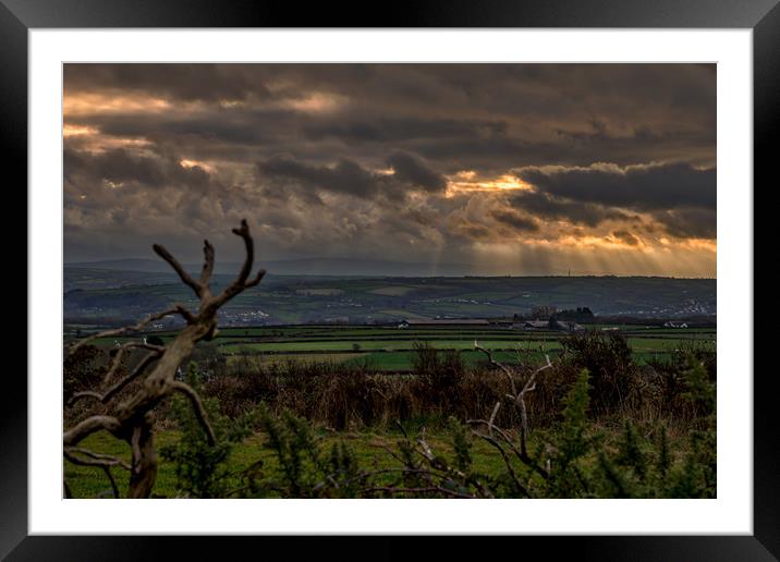 Crepuscular Rays, Ceredigion, Wales, UK Framed Mounted Print by Mark Llewellyn