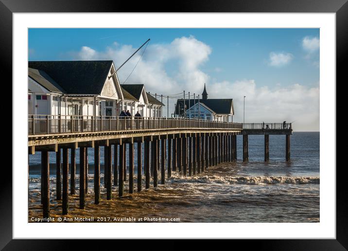 Southwold Pier Suffolk Coast Framed Mounted Print by Ann Mitchell