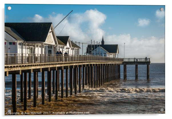 Southwold Pier Suffolk Coast Acrylic by Ann Mitchell