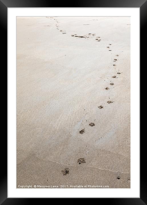 Footprints on tha sand Framed Mounted Print by Massimo Lama