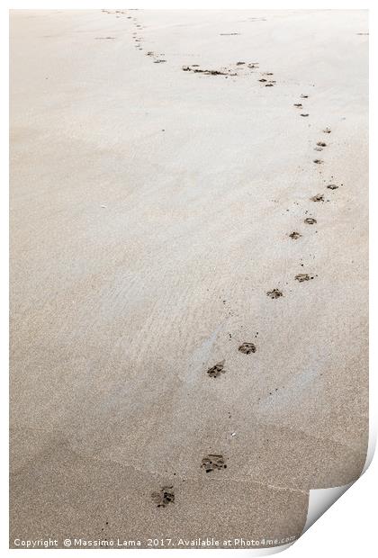 Footprints on tha sand Print by Massimo Lama