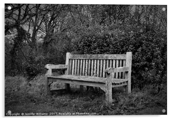 LONELY BENCH Acrylic by Jennifer Williams