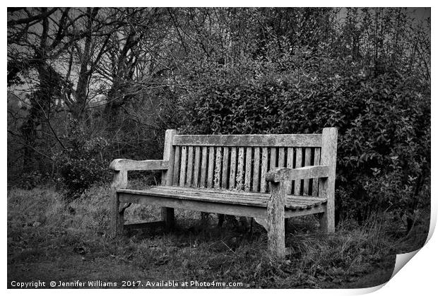 LONELY BENCH Print by Jennifer Williams
