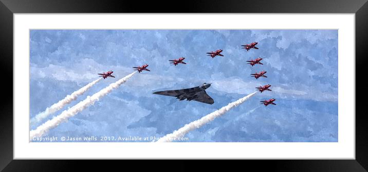 The Spirit of Great Britain above Blackpool beach. Framed Mounted Print by Jason Wells