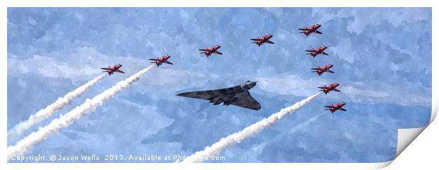 The Spirit of Great Britain above Blackpool beach. Print by Jason Wells