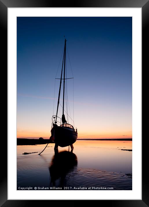 Yacht sunrise Framed Mounted Print by Graham Williams