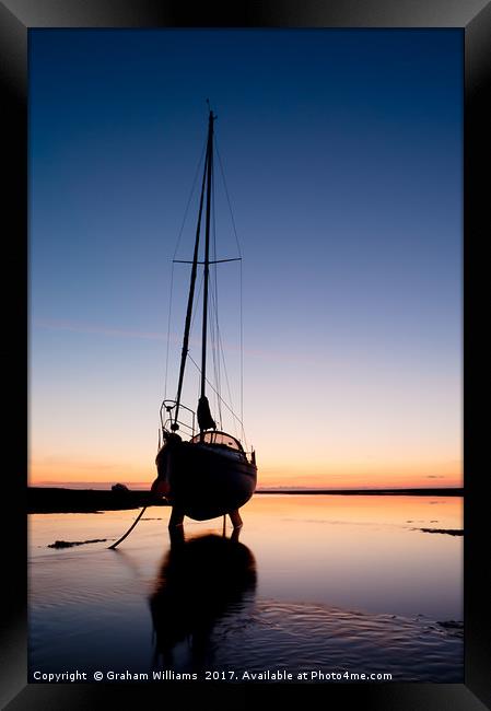 Yacht sunrise Framed Print by Graham Williams