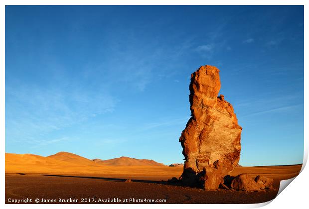 Moai de Tara Rock Formation at Sunrise Chile Print by James Brunker