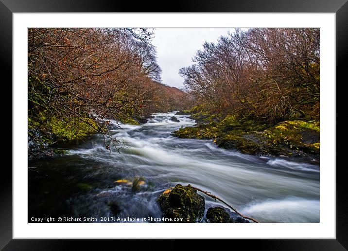 Highland river in spate. Framed Mounted Print by Richard Smith