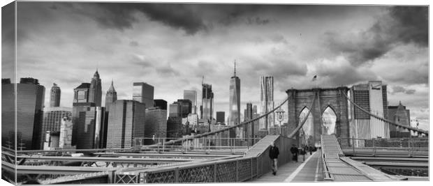 Brooklyn Bridge looking towards Manhattan Canvas Print by Clive Ashton