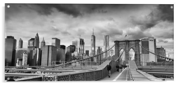 Brooklyn Bridge looking towards Manhattan Acrylic by Clive Ashton