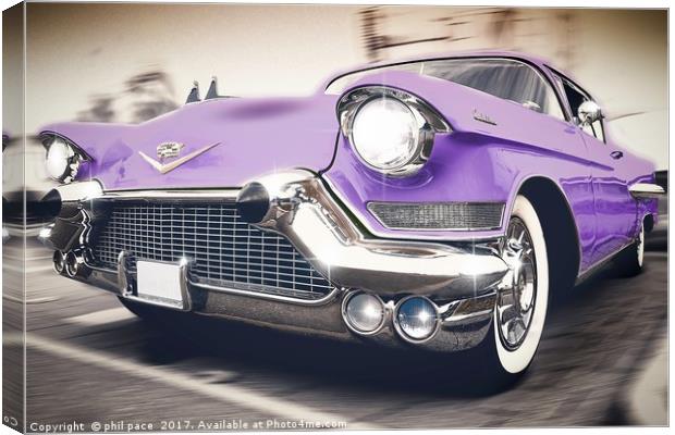 Purple cadillac Canvas Print by phil pace