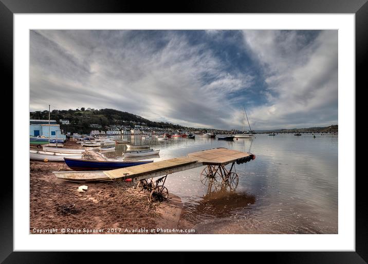 The old boat launch on Teignmouth Back Beach Framed Mounted Print by Rosie Spooner