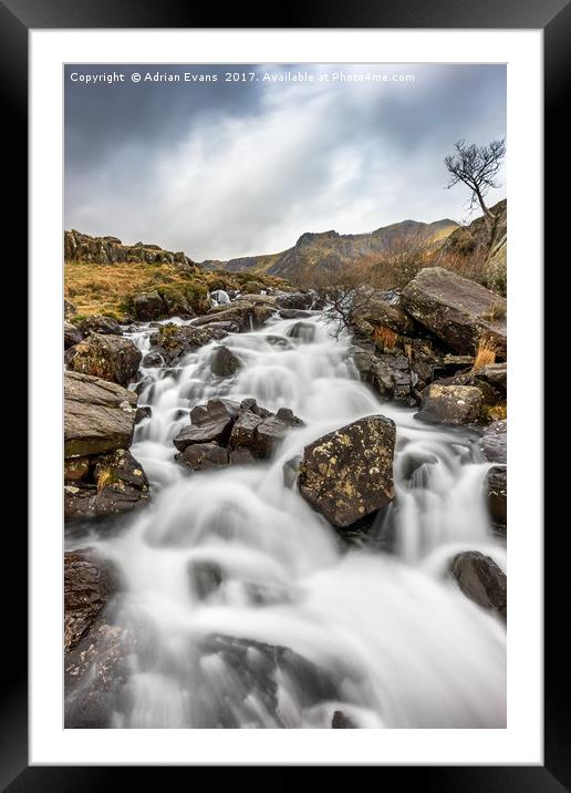 River Rapids Snowdonia Framed Mounted Print by Adrian Evans