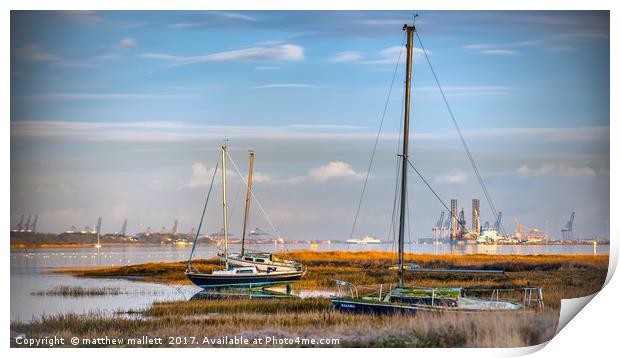 Wrabness Beach Meets Harwich Print by matthew  mallett