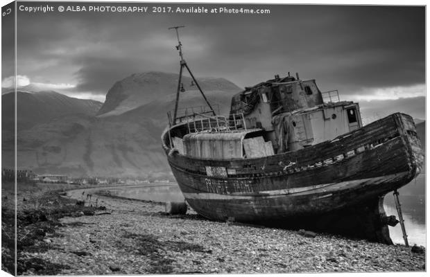 The Corpach Wreck, Loch Linnhe, Scotland. Canvas Print by ALBA PHOTOGRAPHY
