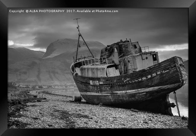 The Corpach Wreck, Loch Linnhe, Scotland. Framed Print by ALBA PHOTOGRAPHY
