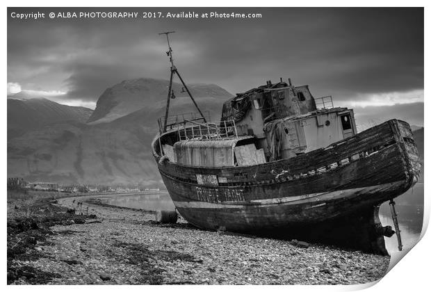 The Corpach Wreck, Loch Linnhe, Scotland. Print by ALBA PHOTOGRAPHY