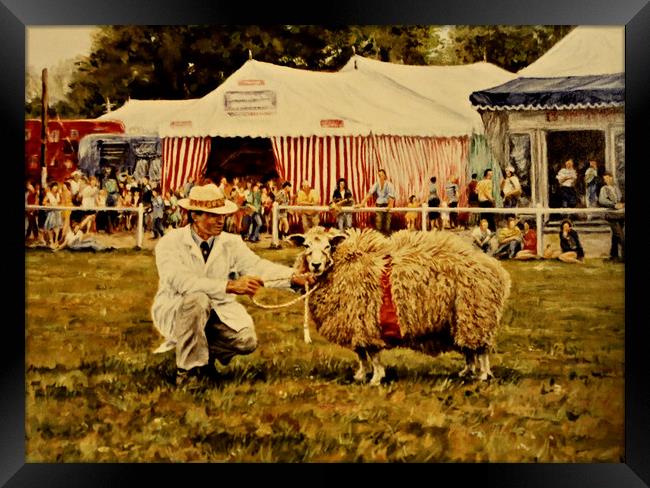 oil painting County Show....... small sizes only Framed Print by Linda Lyon