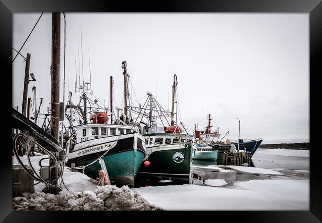 Cold Day at Riverport Wharf Framed Print by Roxane Bay