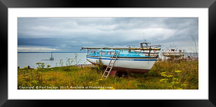 Stranded Boat Framed Mounted Print by Paul Savage