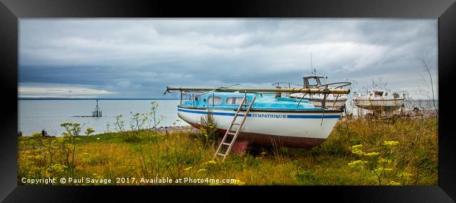 Stranded Boat Framed Print by Paul Savage