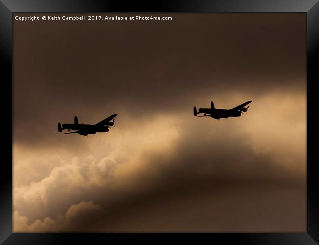 Lancaster Pair at Sunset Framed Print by Keith Campbell