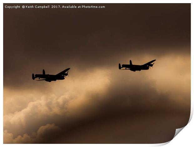 Lancaster Pair at Sunset Print by Keith Campbell