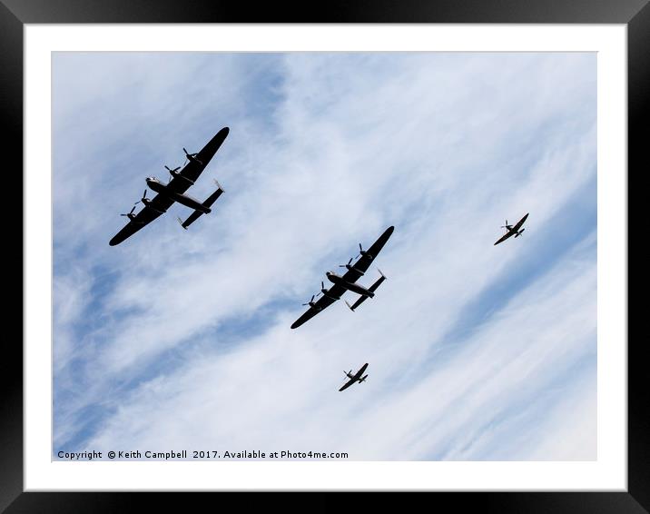 RAF Lancasters and Spitfires Framed Mounted Print by Keith Campbell
