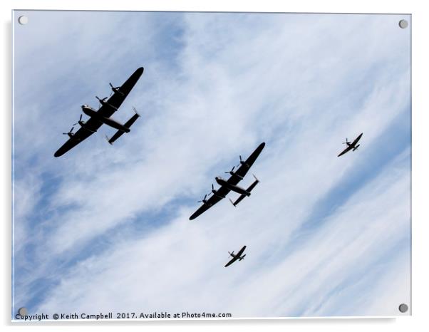 RAF Lancasters and Spitfires Acrylic by Keith Campbell