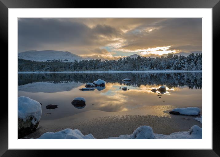 Sunset at Loch Morlich Aviemore Framed Mounted Print by Tony Bishop