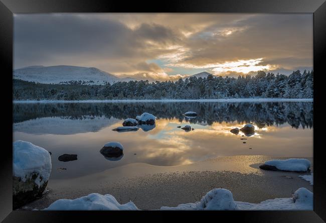 Sunset at Loch Morlich Aviemore Framed Print by Tony Bishop