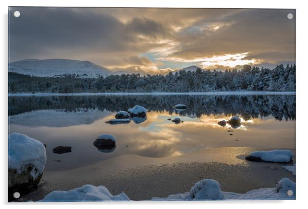 Sunset at Loch Morlich Aviemore Acrylic by Tony Bishop