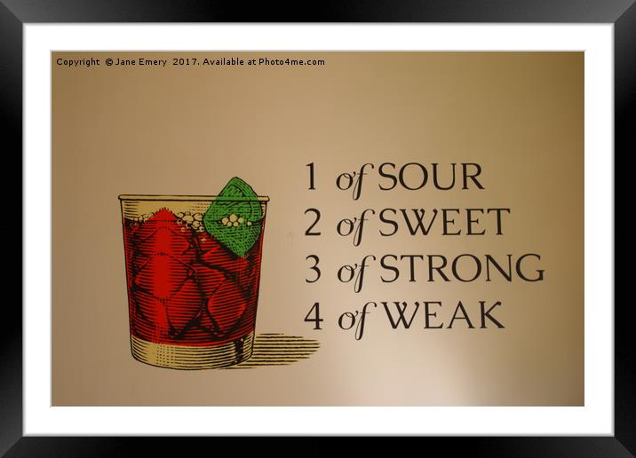 RUM PUNCH Framed Mounted Print by Jane Emery