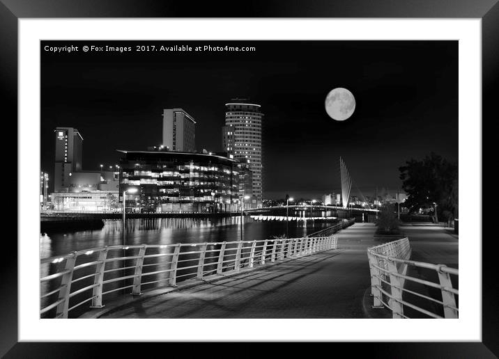  Manchester moon Framed Mounted Print by Derrick Fox Lomax