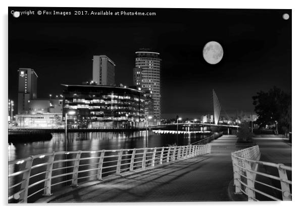  Manchester moon Acrylic by Derrick Fox Lomax