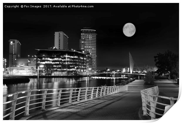  Manchester moon Print by Derrick Fox Lomax
