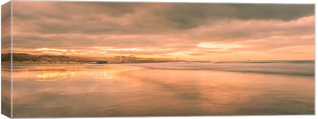 Golden Bamburgh beach Canvas Print by Naylor's Photography