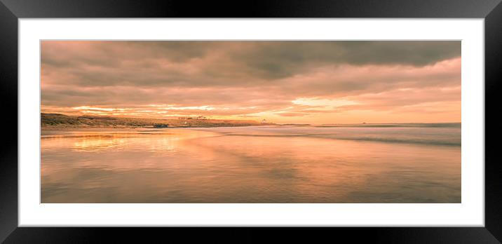 Golden Bamburgh beach Framed Mounted Print by Naylor's Photography