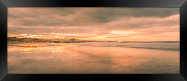 Golden Bamburgh beach Framed Print by Naylor's Photography
