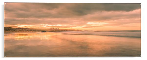 Golden Bamburgh beach Acrylic by Naylor's Photography