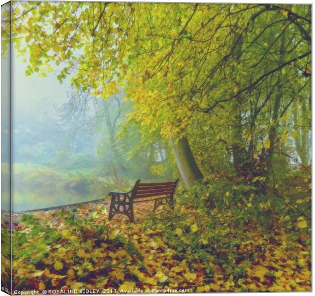 "SEAT AT THE MISTY LAKE SIDE" Canvas Print by ROS RIDLEY