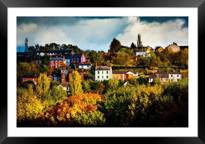Autumn Village Framed Mounted Print by Mike Shields