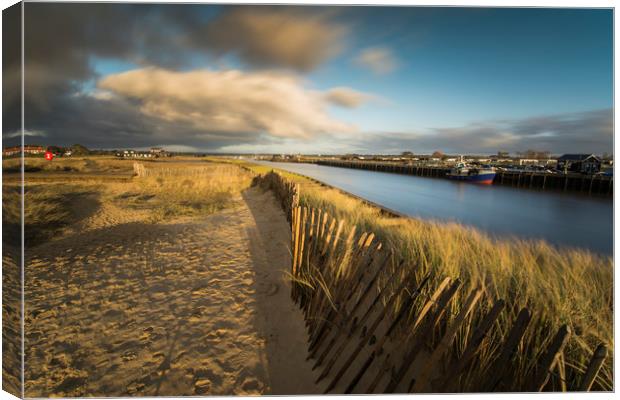 Walberswick and Southwolds Harbour long exposure Canvas Print by Mark Hawkes