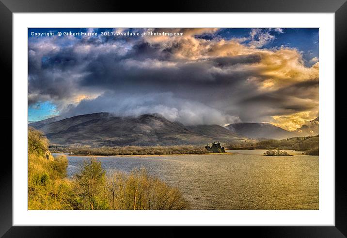 'Kilchurn Castle's Reflection on Loch Awe' Framed Mounted Print by Gilbert Hurree