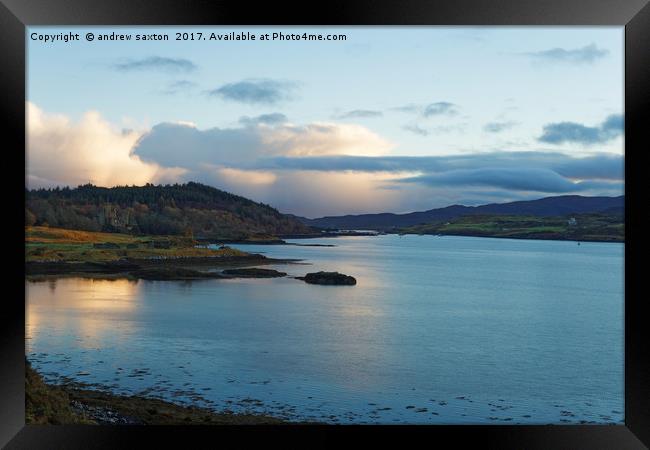 LOCH DUNVEGAN Framed Print by andrew saxton