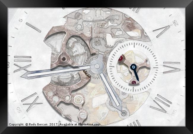 Mechanical Watch Concept With Visible Mechanism Framed Print by Radu Bercan